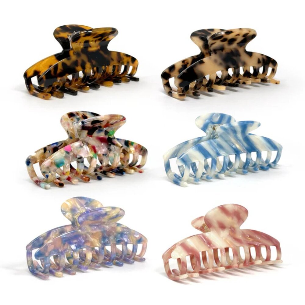 NWT The Big Guy Pink Marbled Hair Claw Clip - Picture 3 of 4